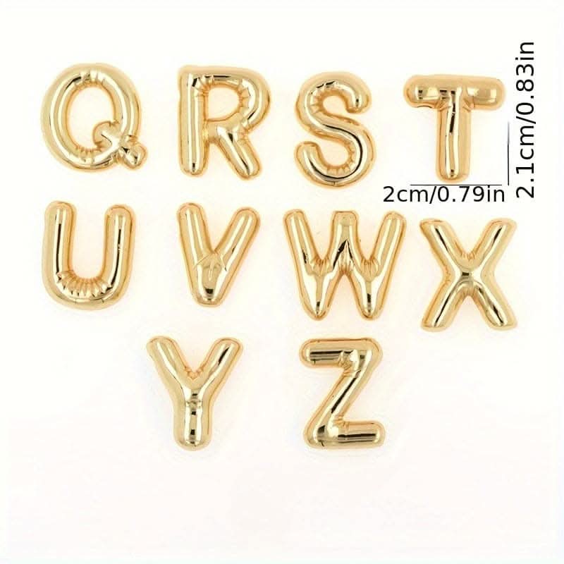 Chunky Golden Alphabet Balloon Pendant Necklace – Stainless Steel