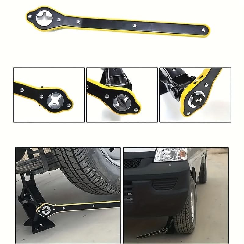 360° Ratchet Jack Wrench, Rust-Resistant Metal