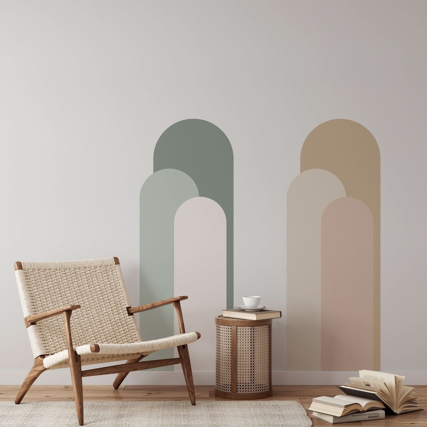 Boho Arch Geometric Peel and Stick Wallpaper - 2 Rolls Self-Adhesive