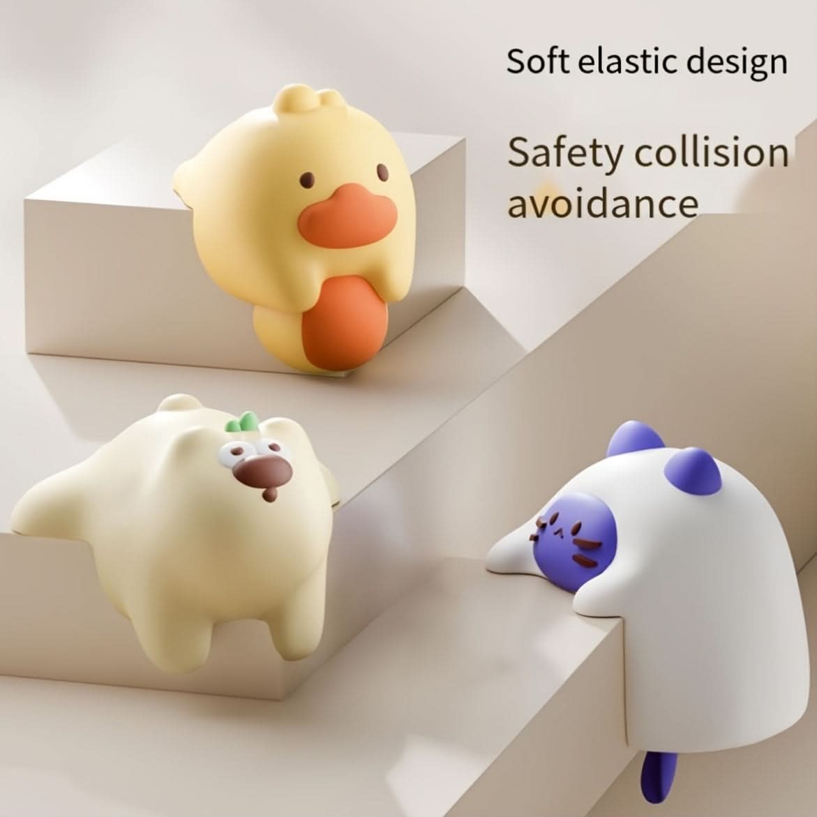 4-Pack Cartoon Corner Protectors - PVC Soft Bumper Safety Guards for Table Edges