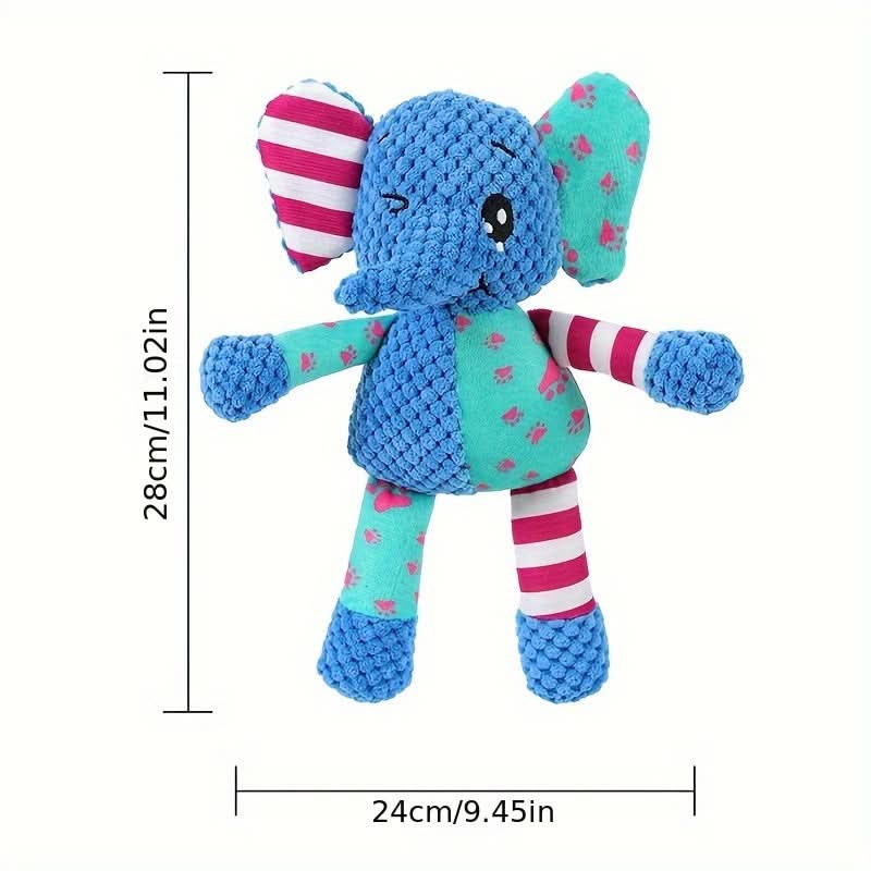 Squeaky Dog Toys Assortment with Crinkle Paper – Plush Animal Stuffed Toy