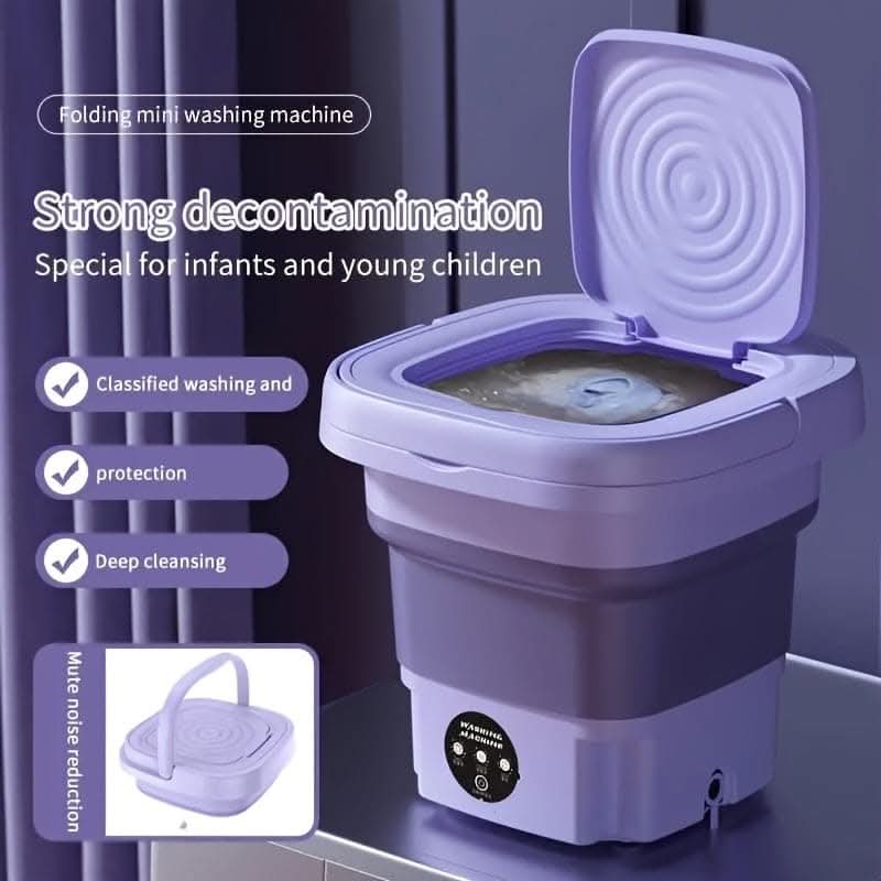 1pc Portable Mini Washing Machine – 8L Capacity, 3 Cleaning Modes