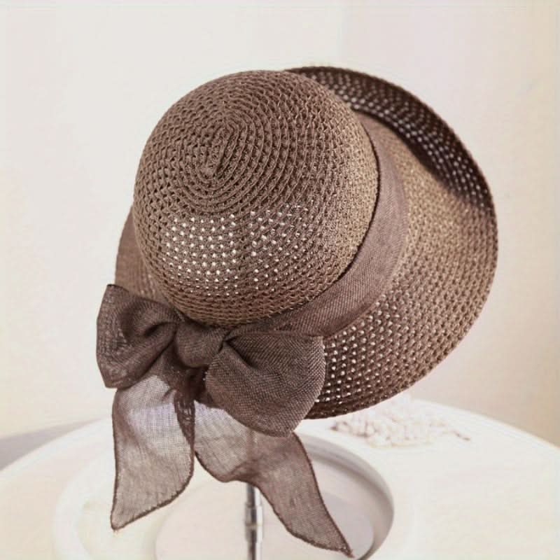 Women’s Summer Straw Sun Hat – Breathable & Lightweight with Ribbon Tie