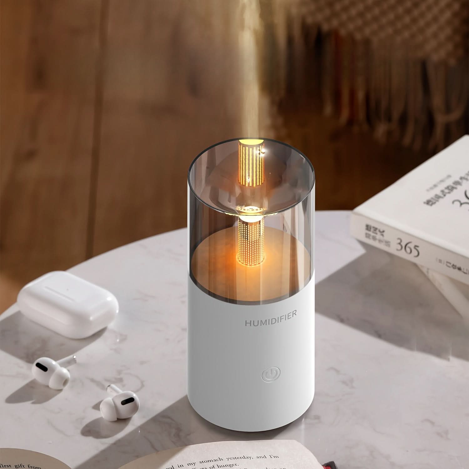 Vintage USB Candlelight Humidifier & Diffuser – Compact for Home & Office