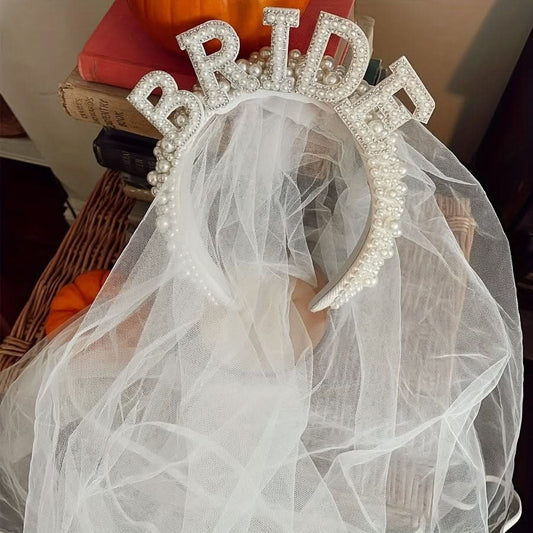 Elegant Lace Bridal Headband with Veil