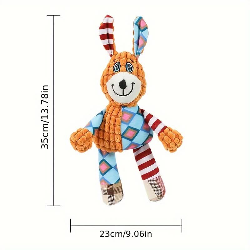 Squeaky Dog Toys Assortment with Crinkle Paper – Plush Animal Stuffed Toy