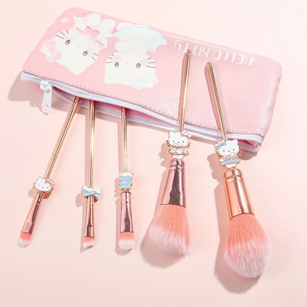 Sanrio 5-Piece Cute Kitty Makeup Brush Set