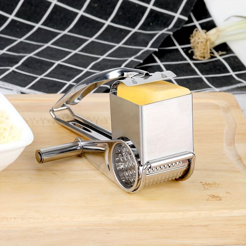 Stainless Steel Rotary Cheese Grater – Manual Parmesan Shredder for Mozzarella