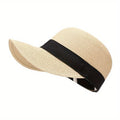 Women's Straw Sun Visor Hat – Wide Brim, UV Protection, Breathable & Stylish