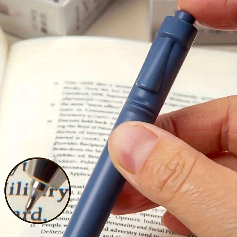 5-Pack Quick-Dry 0.5mm Gel Pens – Sleek Stone Statue Design