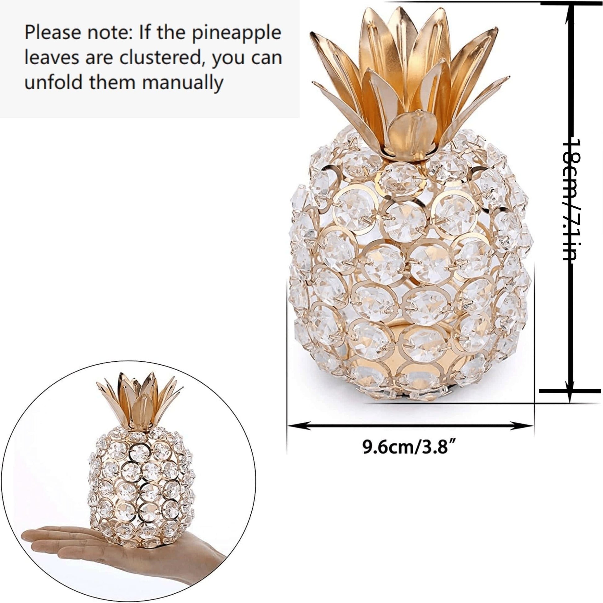 Crystal Beaded Pineapple Sculpture – Elegant Table Centerpiece