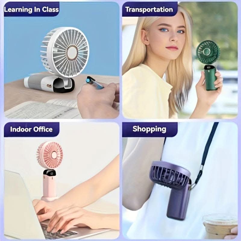 Portable Mini Fan with LED-USB Folding