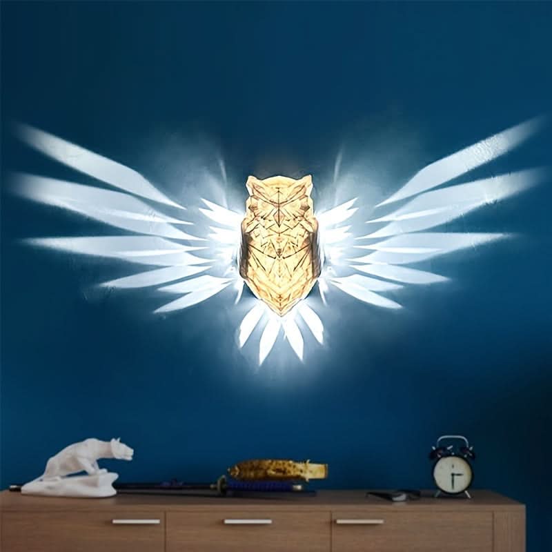 Eagle & Owl LED Wall Lamp - Battery-Powered Decorative Night Light