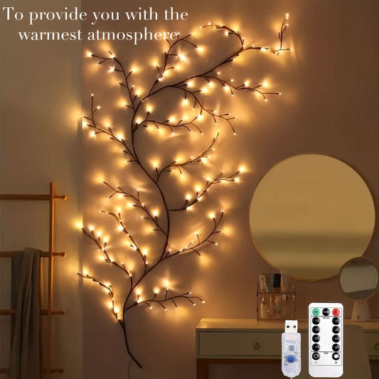 USB-Powered White Birch Tree Light - 96 LEDs Branch Light
