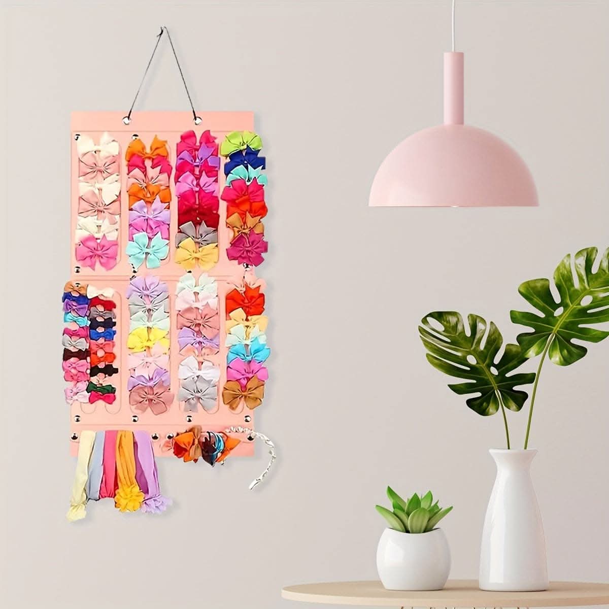 16-Ribbon Hair Bows Holder – Stylish Wall Hanging Storage
