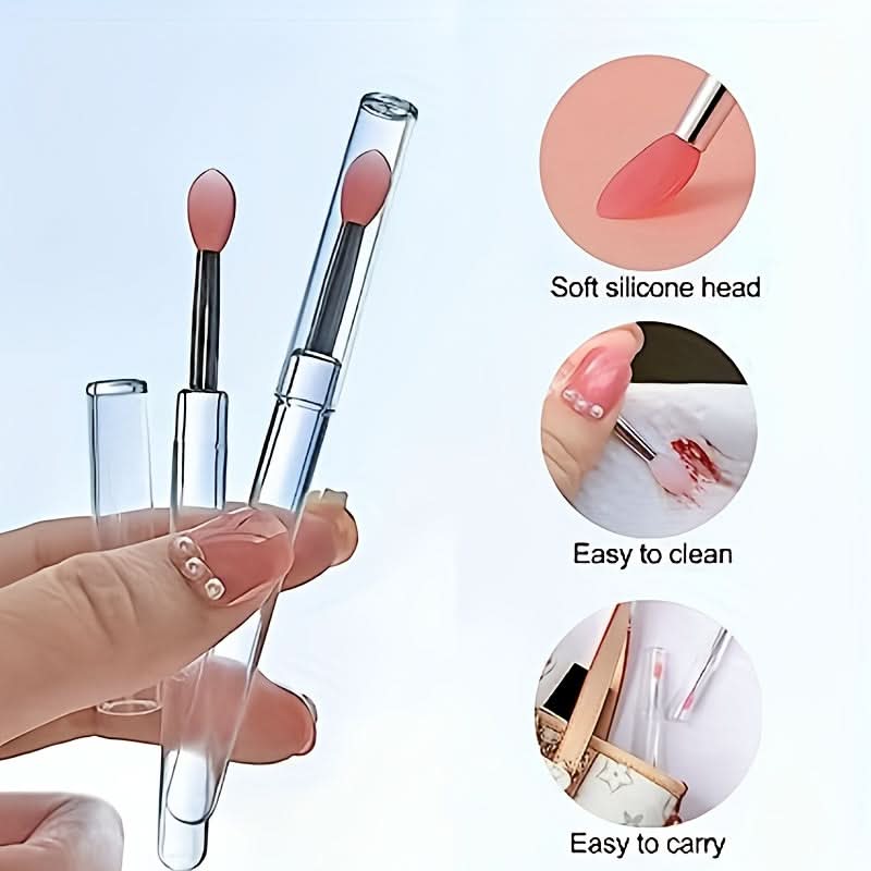 Reusable Silicone Lip Brush with Cap – Soft, Flexible, Hygienic, Travel-Friendly