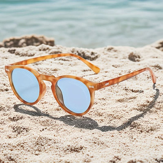 Polarized Vintage Round Sunglasses – Lightweight Acetate Frames