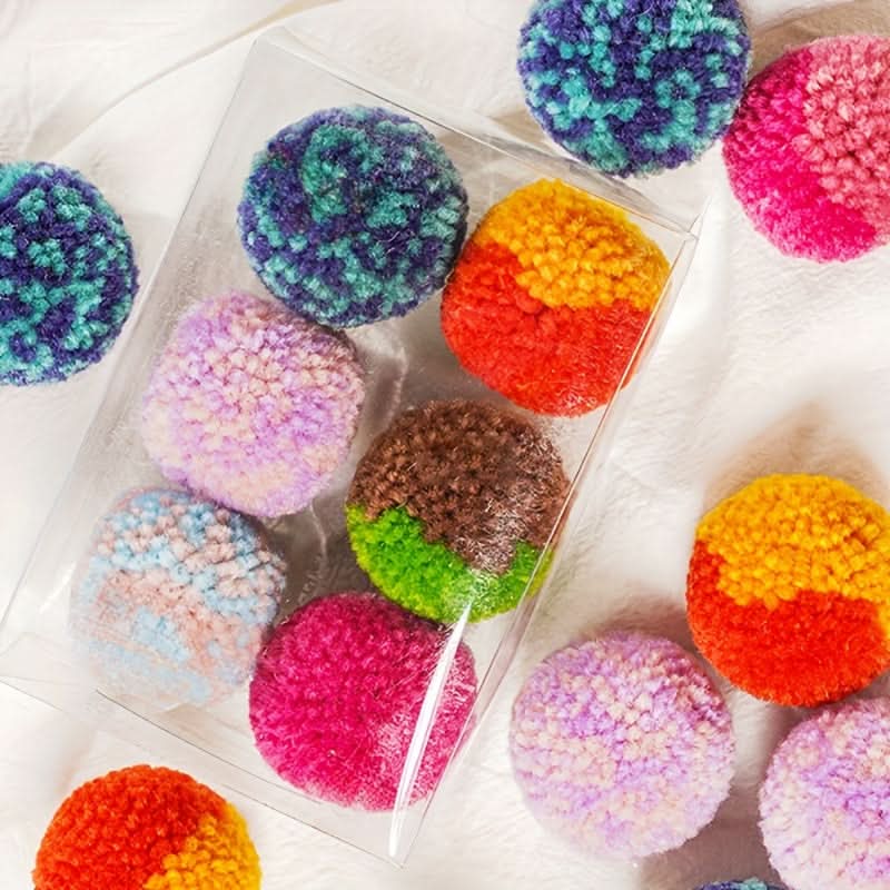 6pcs Fuzzy Whisker Delights – Ultra-Soft Interactive Cat Toy Balls