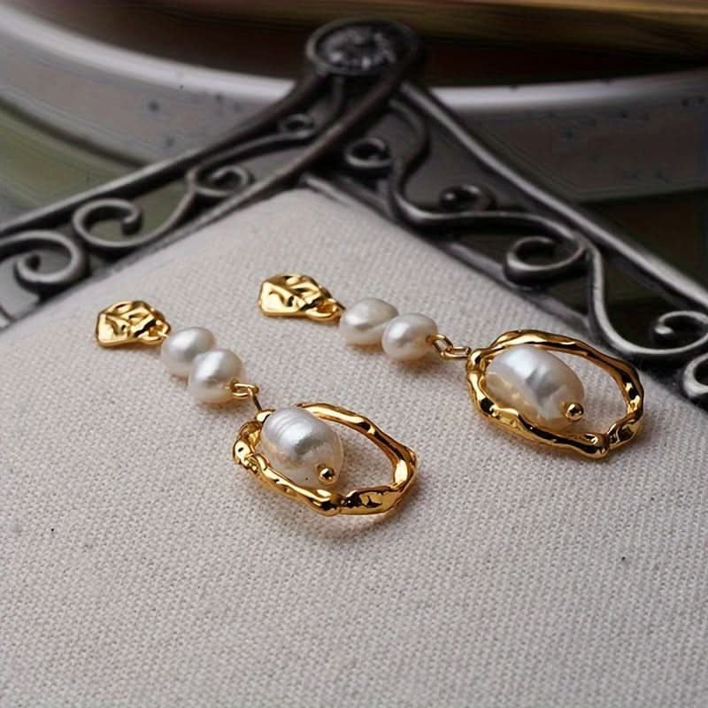 Vintage Freshwater Pearl Drop Earrings for Women