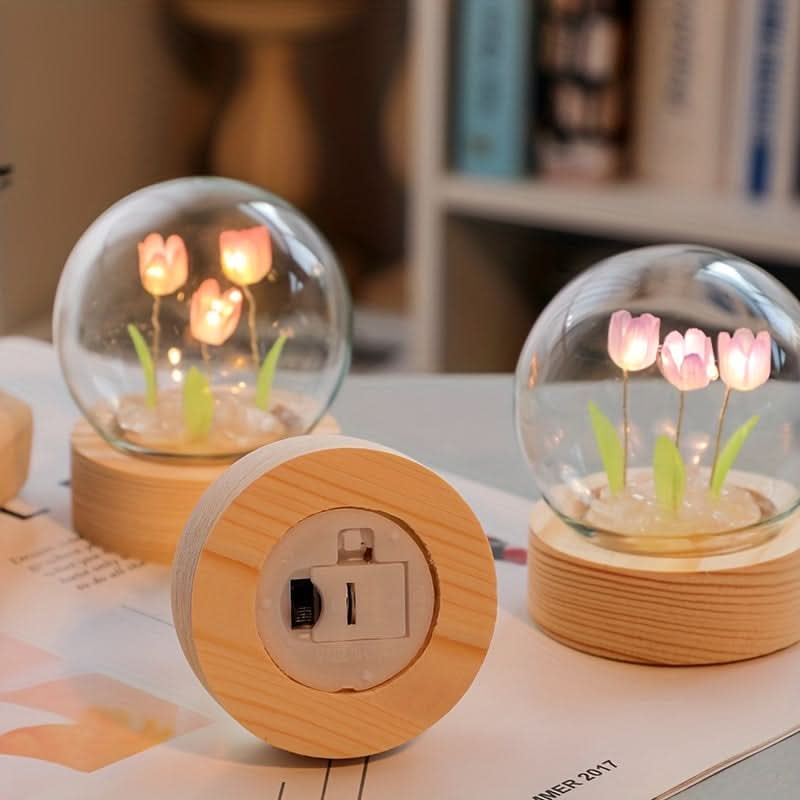 Mini Tulip Night Light – Handcrafted Floral Table Lamp