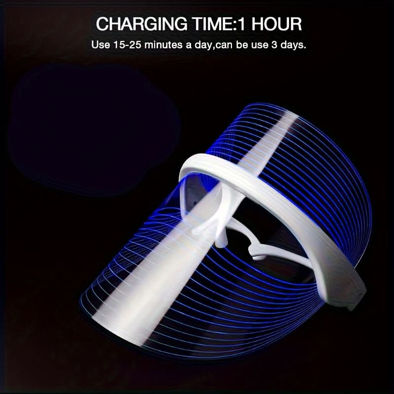 7 Colors LED Face Mask - Portable Touch Screen USB Charged