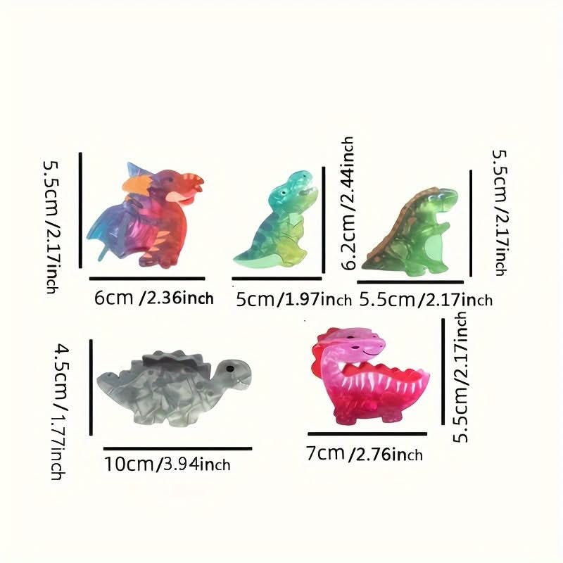 5pcs Cute Dinosaur Hair Claws Set for Women