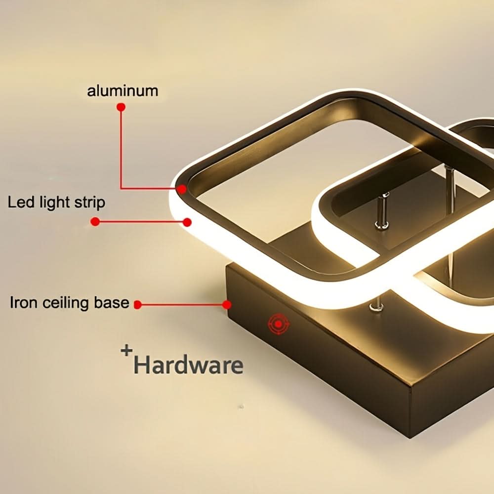 Modern Square LED Ceiling Light – Dual-Sided Tri-Color Light