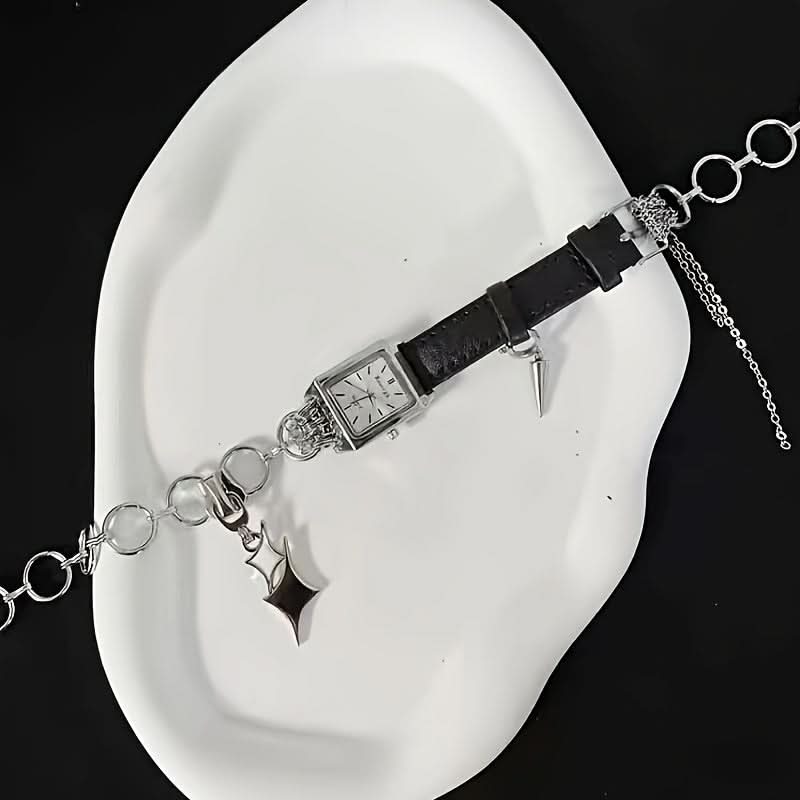 Cyberpunk Square Watch Face Choker Necklace