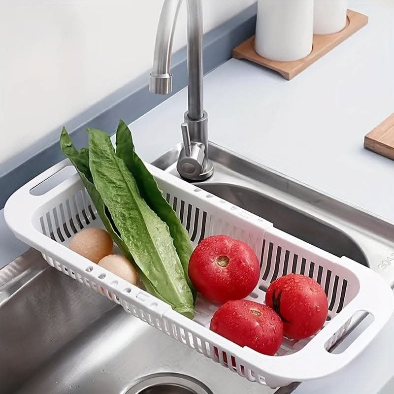Adjustable Over-the-Sink Colander – Multifunctional Plastic Drain Basket