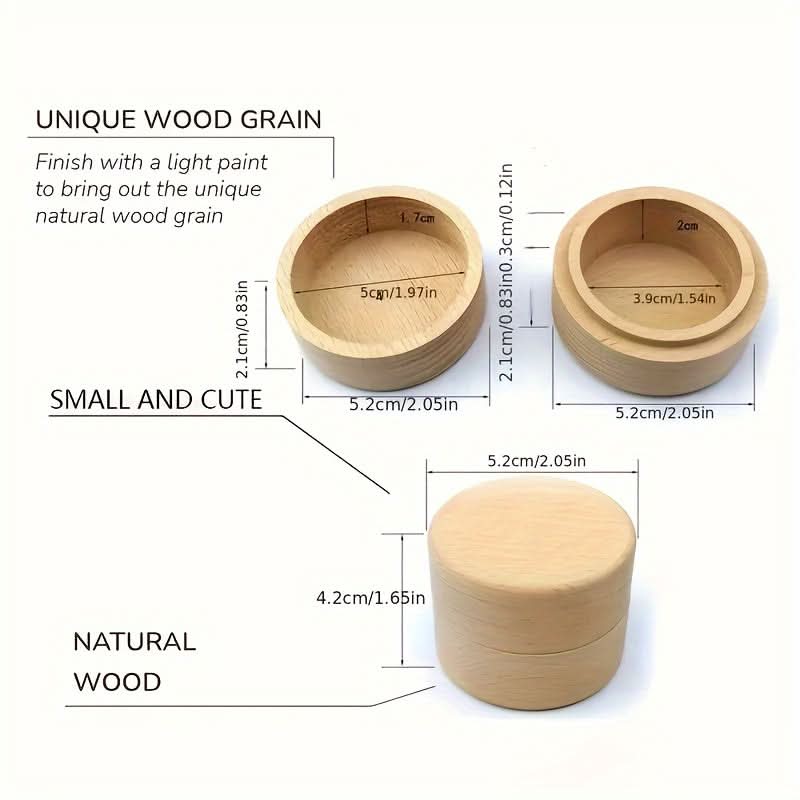 Wooden Baby Hair Keepsake Box, Portable
