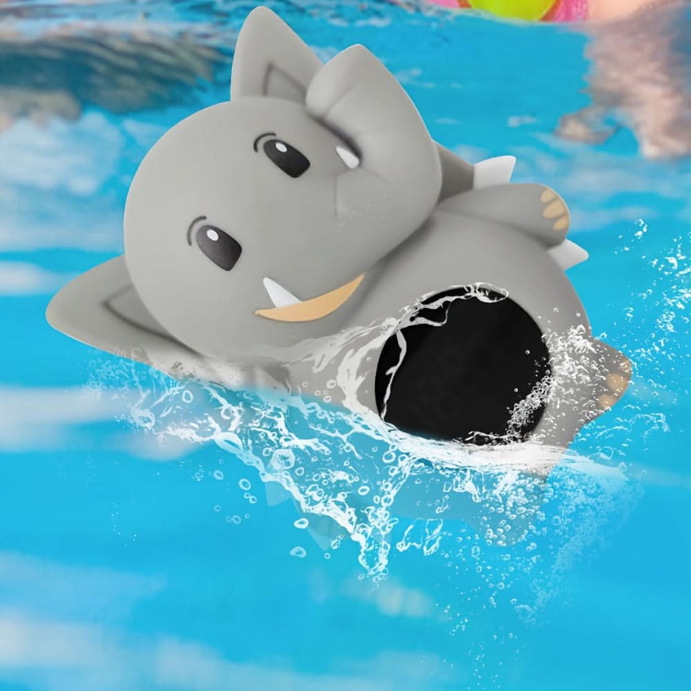 Cute Elephant Thermometer, 3-in-1 LED Display for Room, Bathroom & Pool