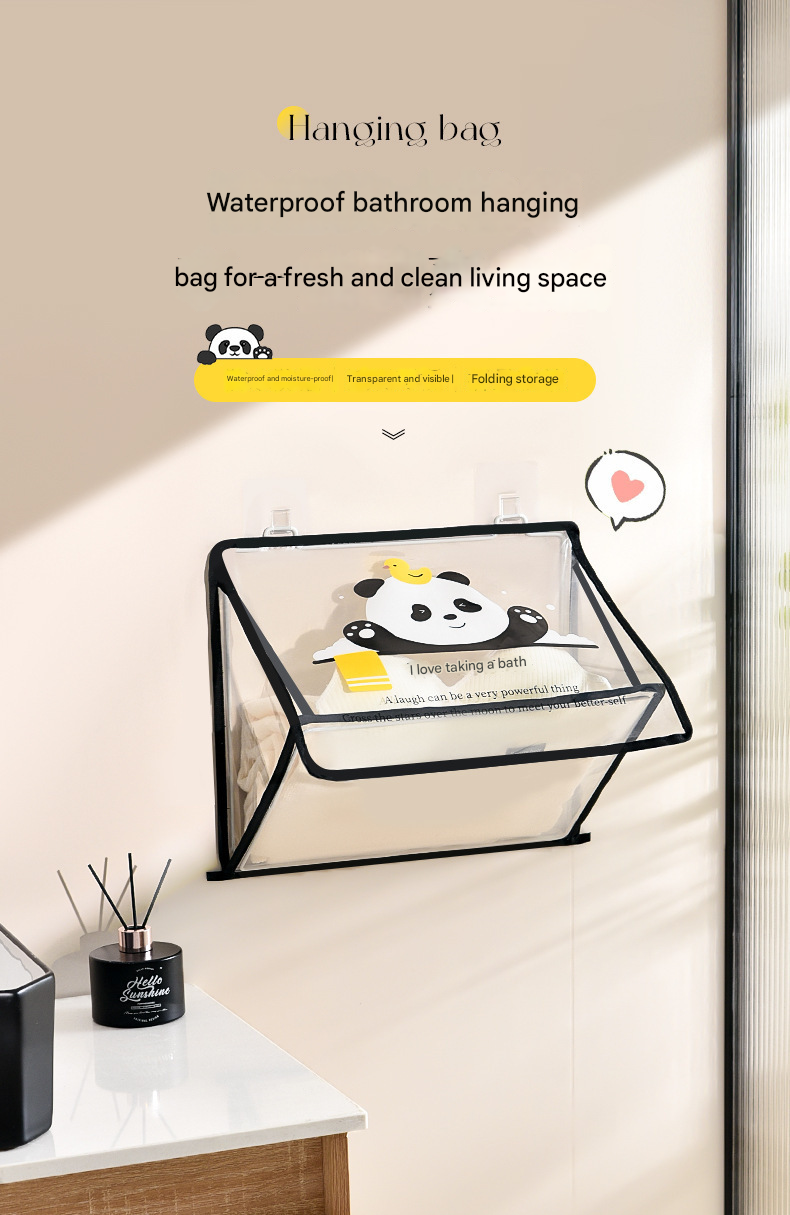 Waterproof Hanging Storage Bag for Bathroom & Dorm – Wall-Mounted Clothes Organizer