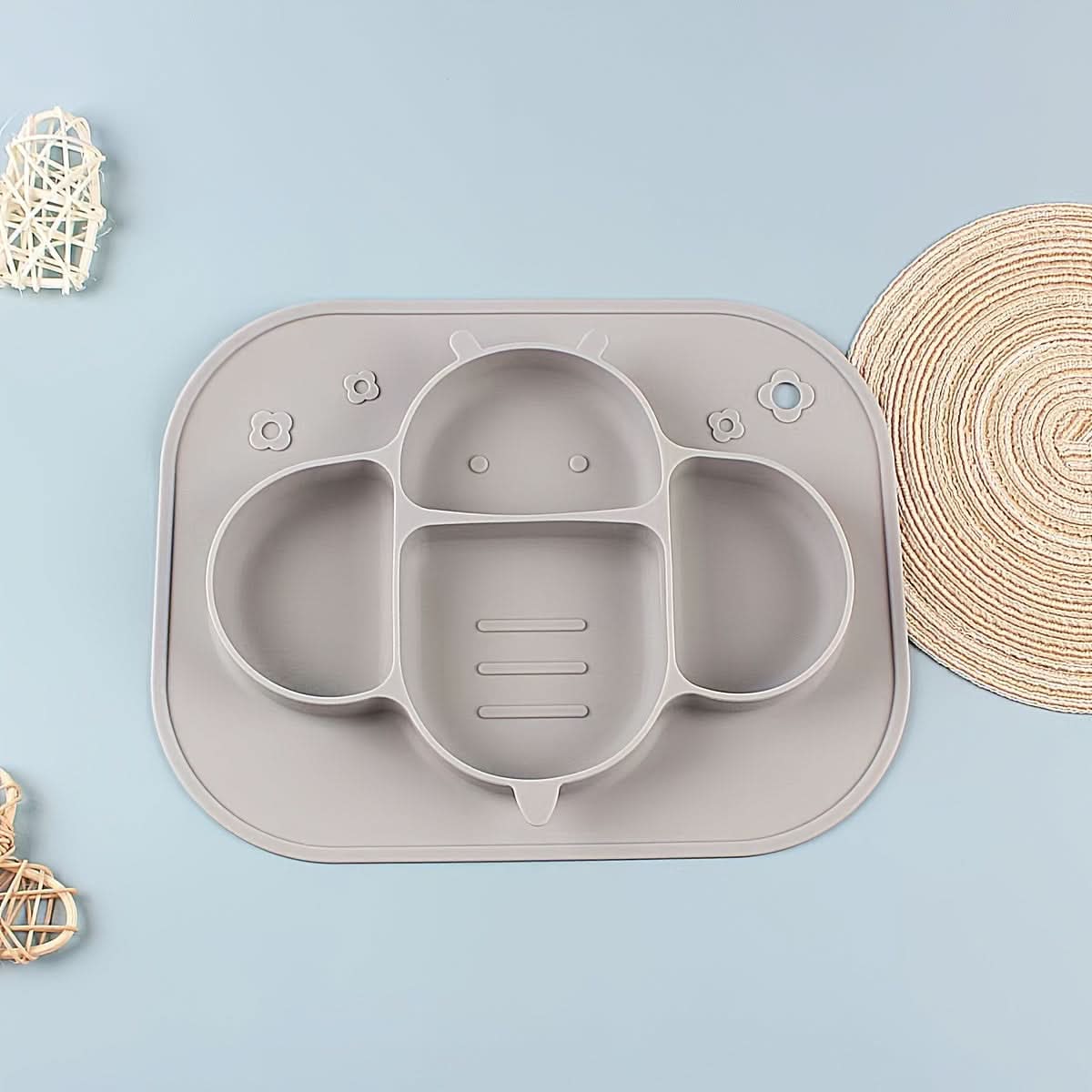Food-Grade Bee Silicone Kids Dinner Plate