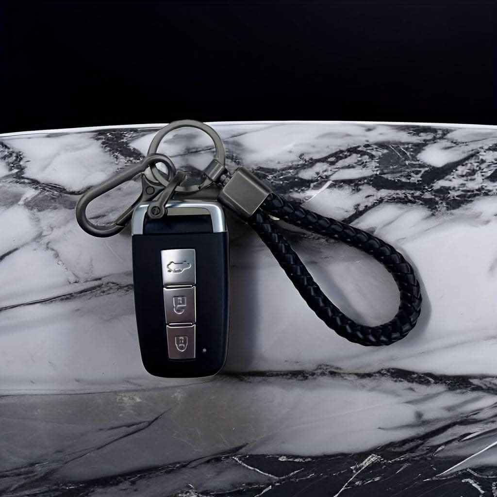 Premium Men's Metal Woven Rope Car Keychain