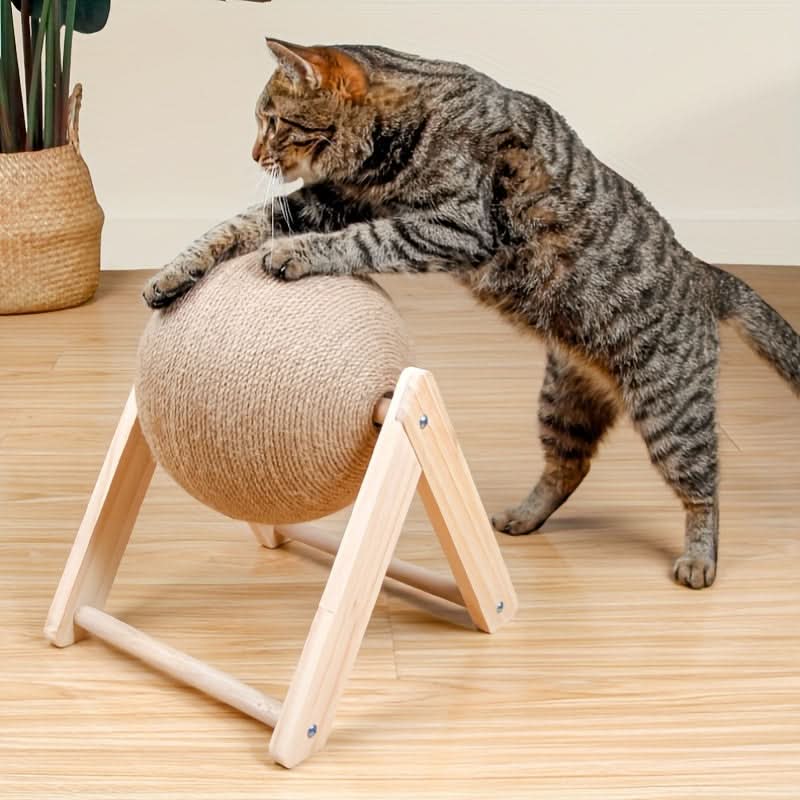 Sisal Cat Scratcher Toy with Bell & Feather