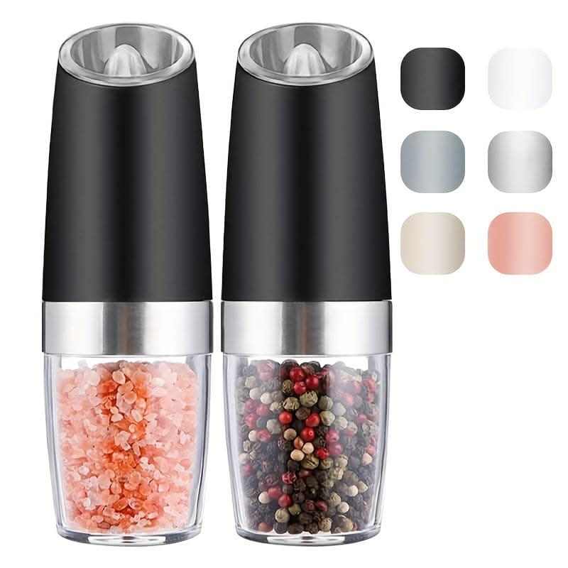 Electric Salt & Pepper Grinder Set – Adjustable, LED Light, Battery Operated