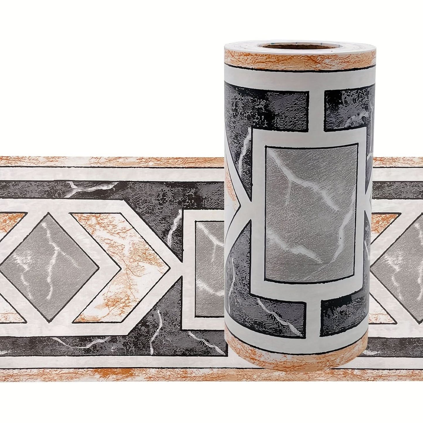Modern Geometric Self-Adhesive Wallpaper Border - PVC Wall Edge Covering