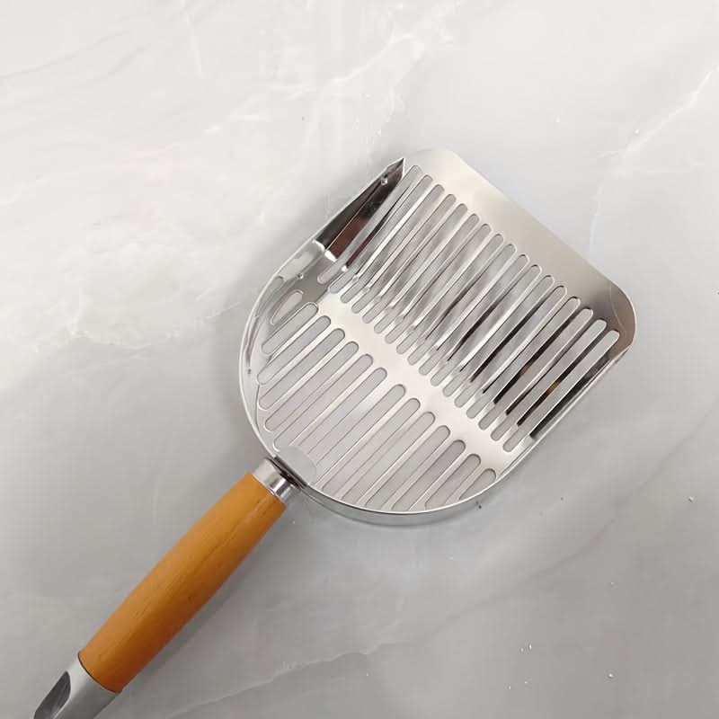 Durable Stainless Steel Pet Poop Scoop – Dual-Sized Holes & Hanging Hook