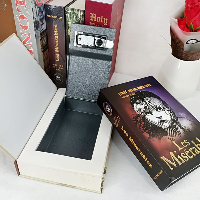 Hidden Book Safe with Key Lock – Secure Metal Box for Cash & Jewelry