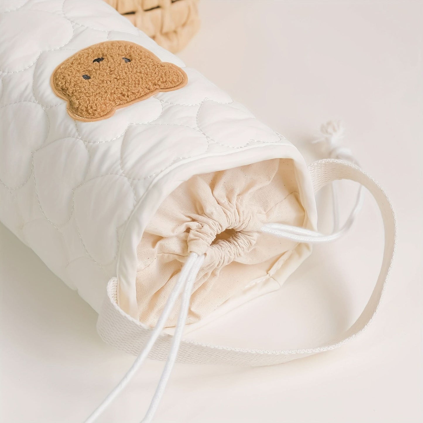 Bear Print Diaper Storage Bag – Portable Drawstring Pouch