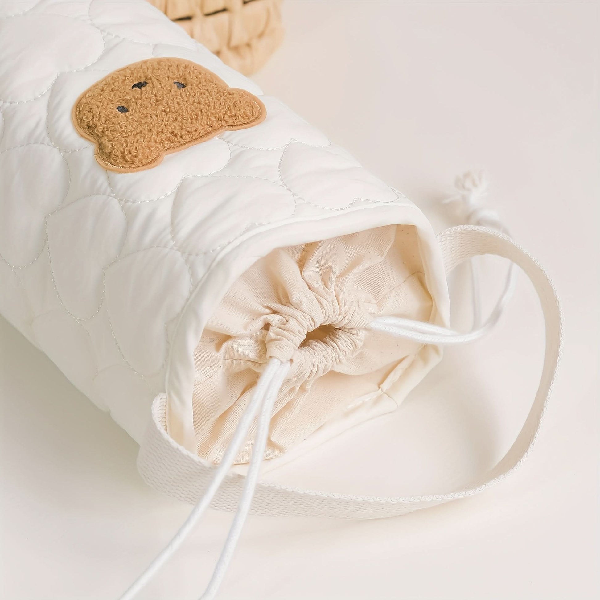 Bear Print Diaper Storage Bag – Portable Drawstring Pouch