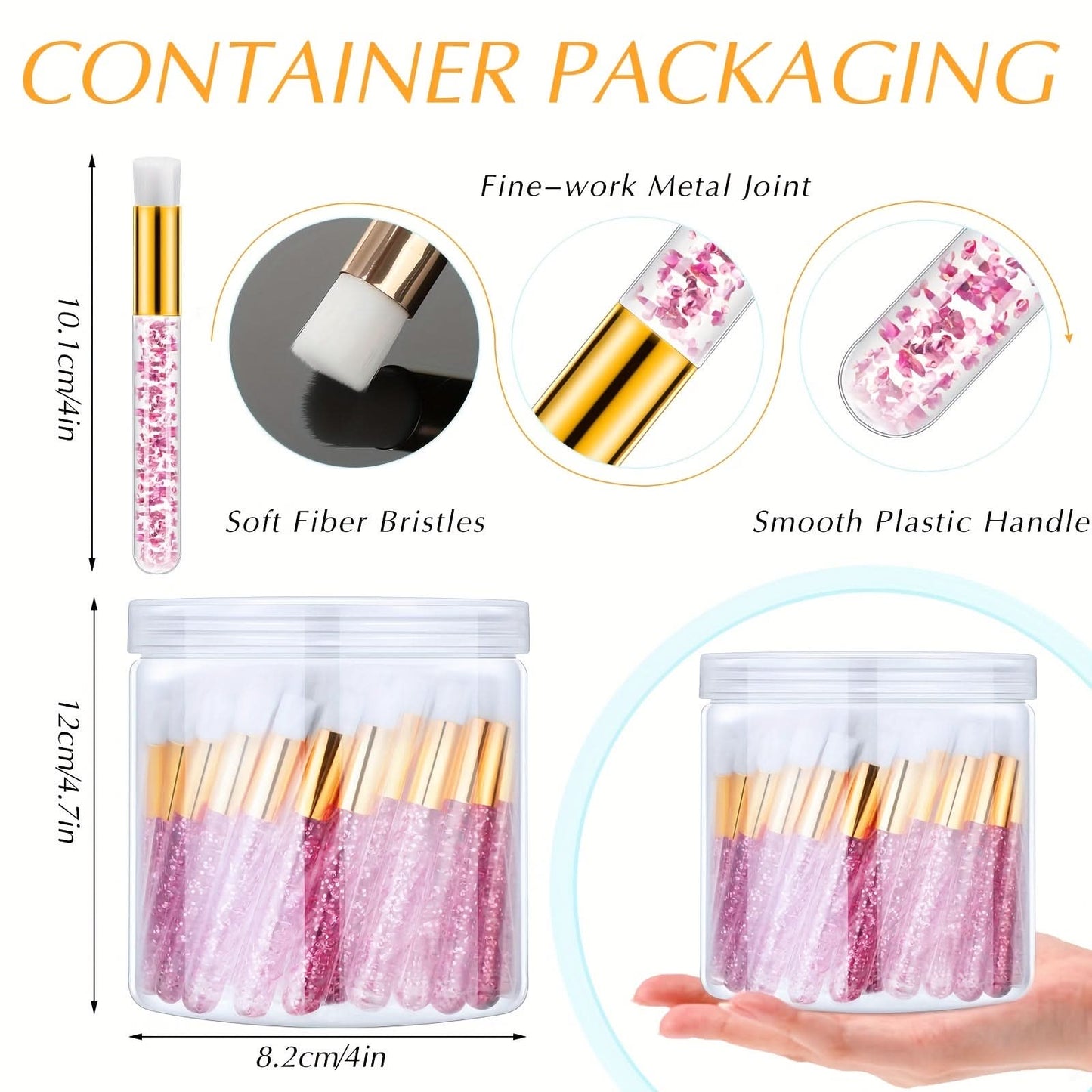 80pcs Lash Shampoo Brushes with Container – Pink Eyelash Cleaning Brushes