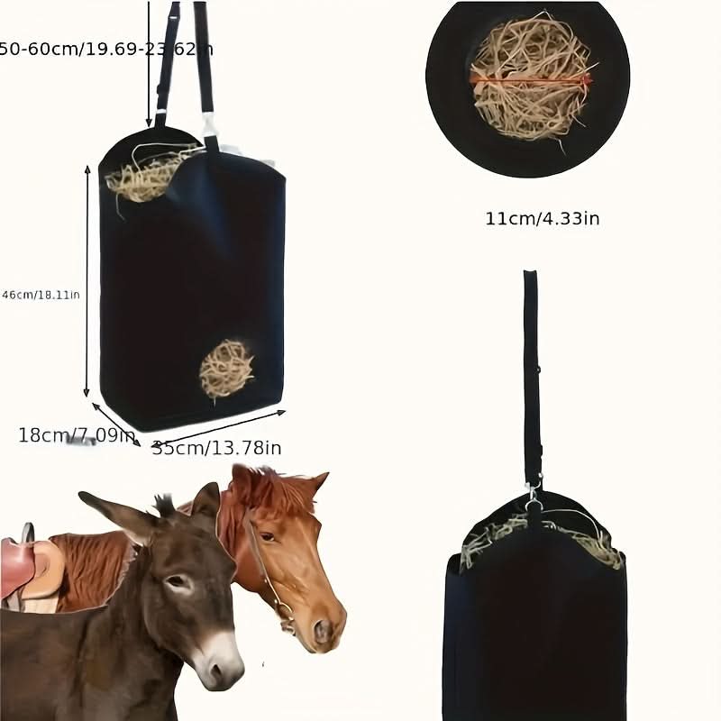 Large Adjustable Horse Hay Bag – Durable Polyester Feeding Pouch for Horses, Sheep & Cattle