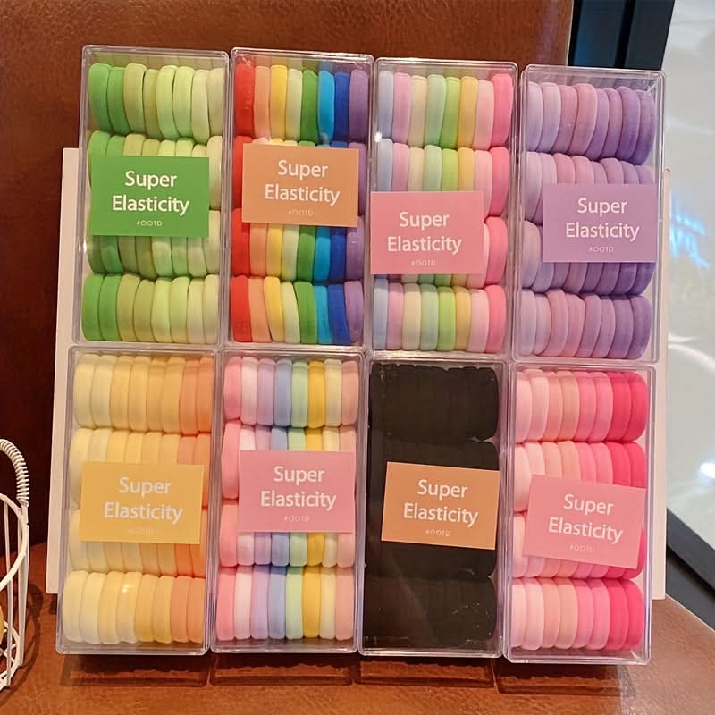 32pc Multicolor Rainbow Hair Ties for Kids