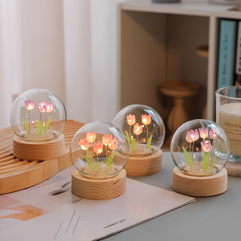 Mini Tulip Night Light – Handcrafted Floral Table Lamp