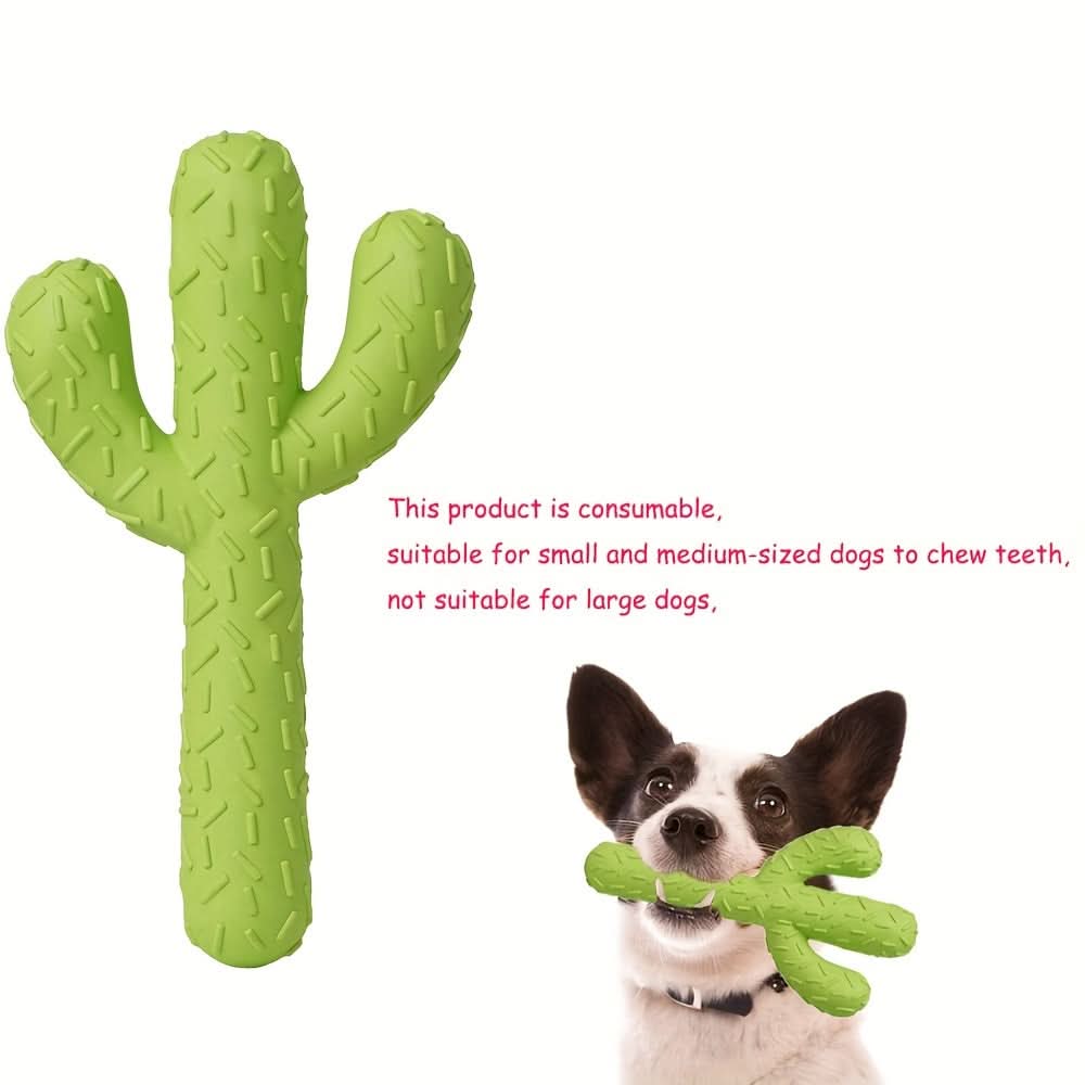 Durable Cactus Dog Chew Toy – Milk-Flavored, Dental Care for Small Breeds