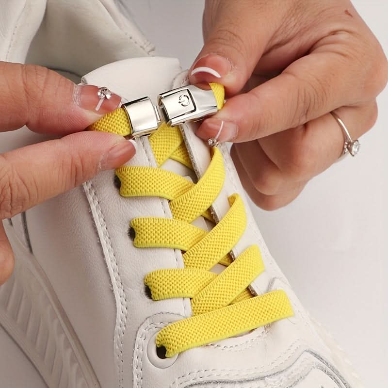 No-Tie Shoelaces with Adjustable Buckles – Easy-On Fit For Sneakers & Sports Shoes