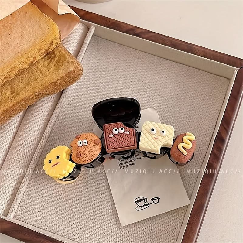 Cute Cookie Cartoon Hair Clips for Women