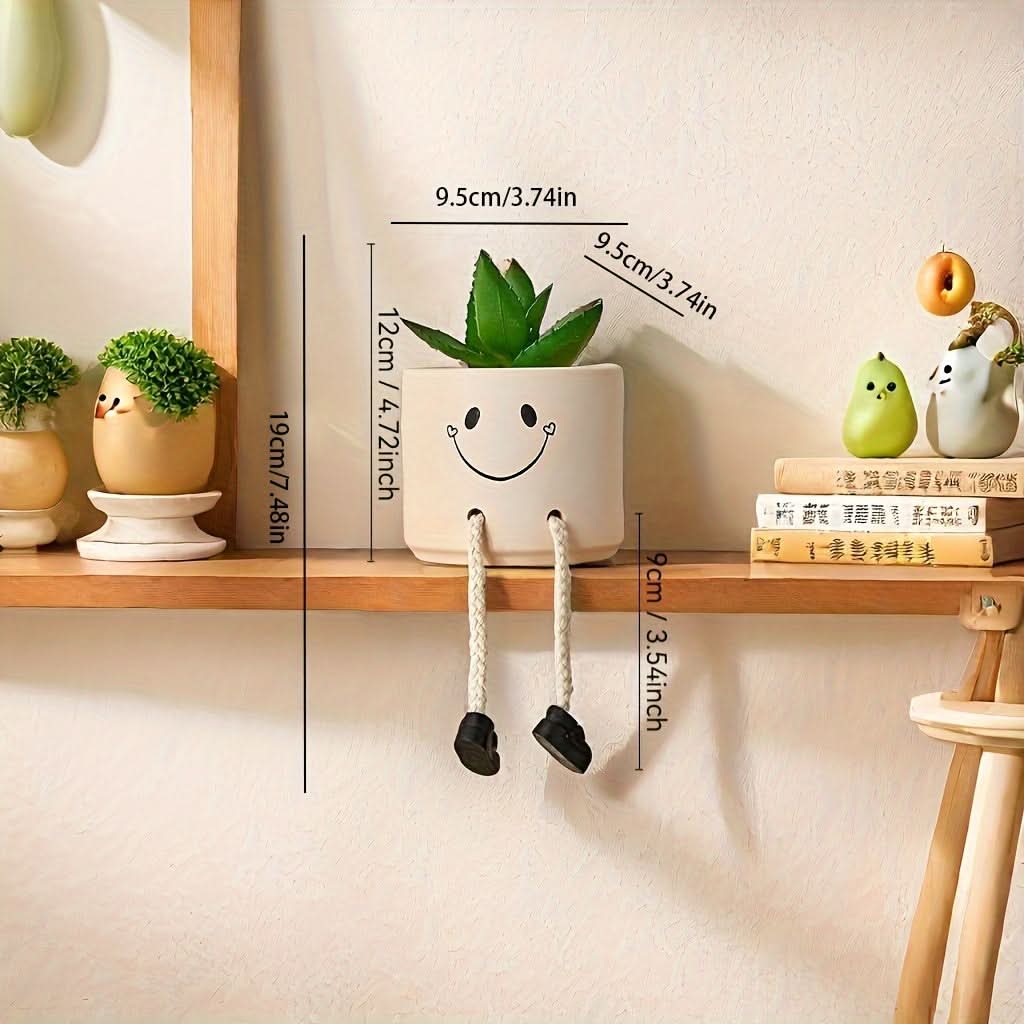 Adorable Ceramic Doll with Dangling Legs – Cute Shelf & Table Décor Gift