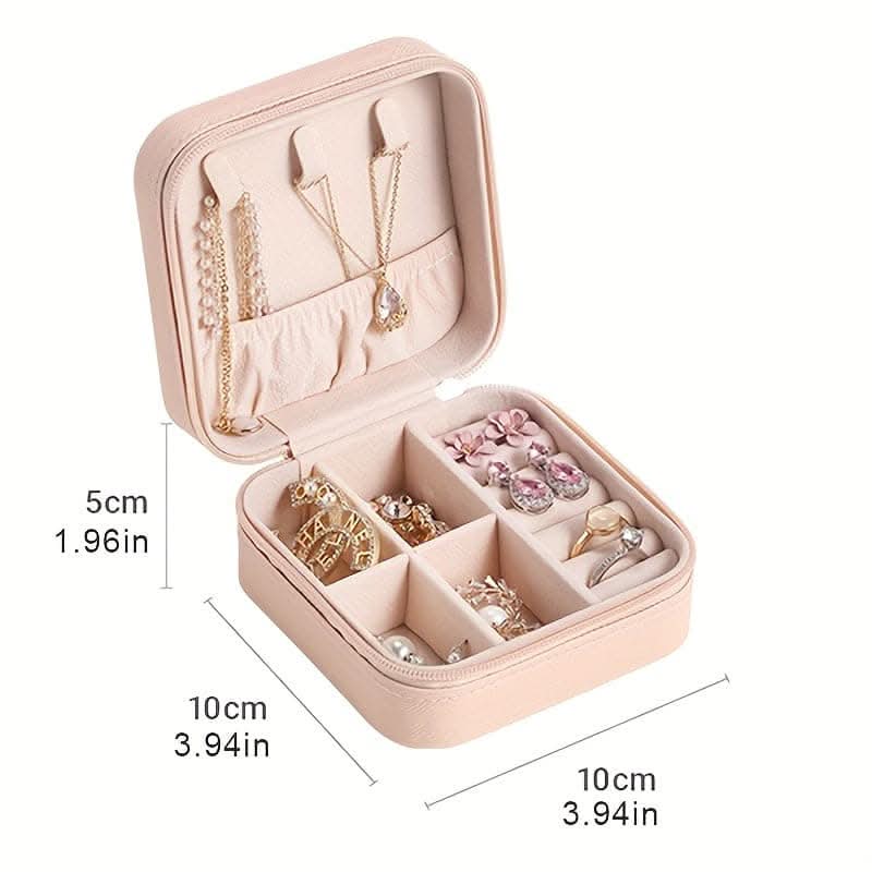 Compact Travel Jewelry Case – Organizer for Rings, Earrings & Necklaces